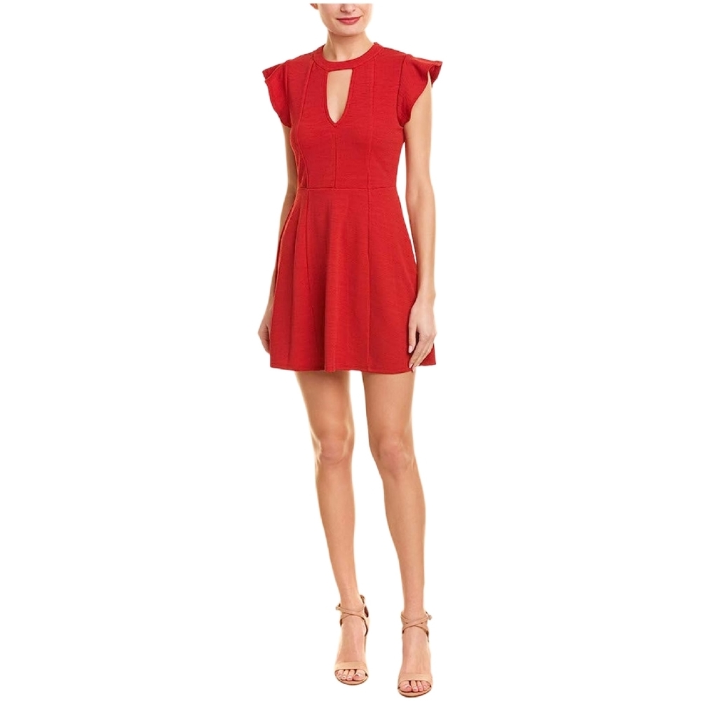 BCBGeneration Fit N Flare Knee Length Dress, Size Small, Jester Red,